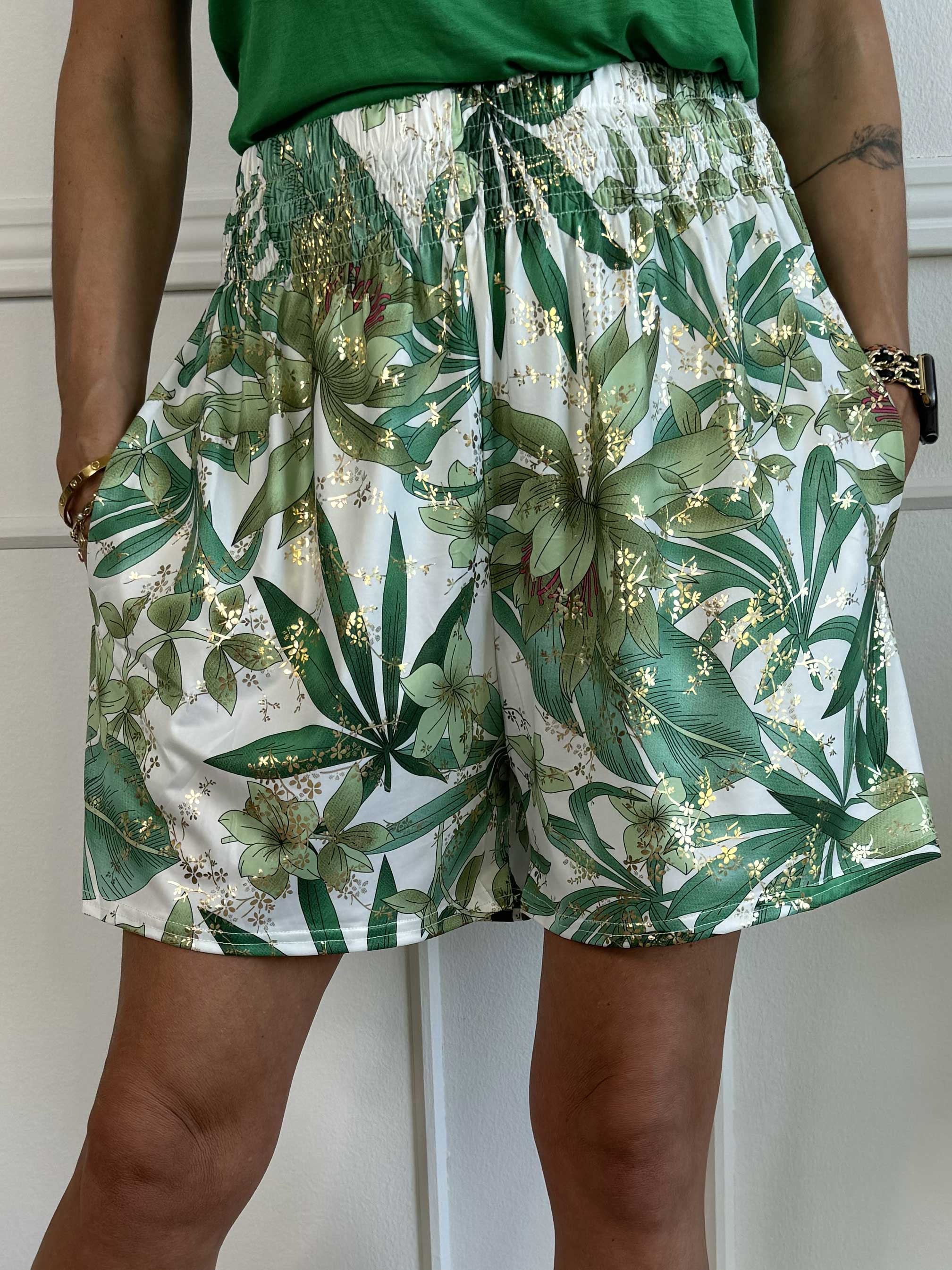 Pams Shorts - Shorts i elastisk stof med elastikkant